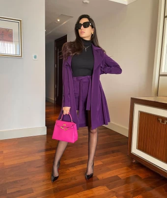 Nora Fatehi looked chic and sassy in the aubergine coloured co-ord set