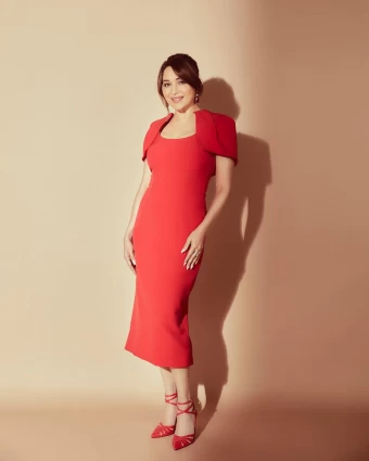 Madhuri Dixit Nene is elegance personified in the red midi dress
