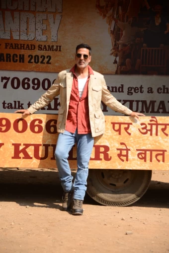 Akshay Kumar seen promoting his film Bachchhan Paandey