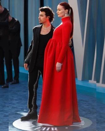 Sophie Turner, who is expecting her second child, stunned alongside husband Joe Jonas