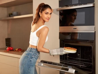 Vaani Kapoor in the midst of baking a pie