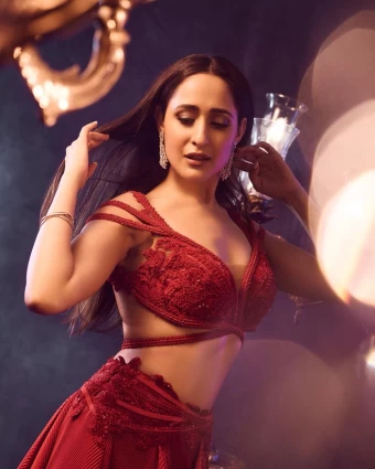 Pragya Jaiswal Makes Jaws Drop With Her Stunning Photoshoot In Red Lehenga