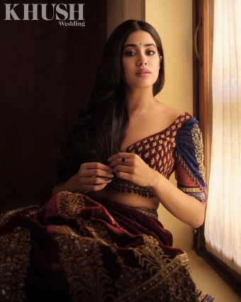Janhvi Kapoor looks ethereal in the velvet legenga choli set