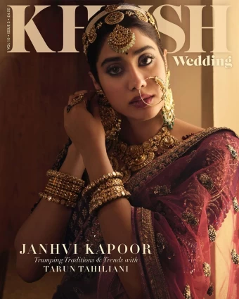 Janhvi Kapoor looks regal in the deep red lehenga and ornate jewellery