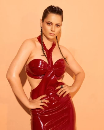 Kangana Ranaut flaunts her sass in the red bralette and matching dress