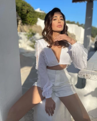 Nargis Fakhri is beating the summer heat in a sexy white co-ord set