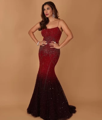 Sophie Choudry flaunts her curvaceous figure in a bodycon gown