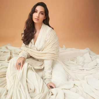 Nora Fatehi exudes grace in the off-white kurta