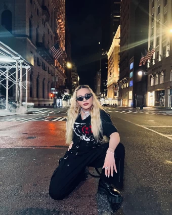 Madonna can be seen in braided blonde hair and a black Balenciaga sweatshirt. She captioned it, “Last Night was Strange, and disturbing for so many reasons!