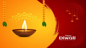 Happy Diwali Yellow Artwork
