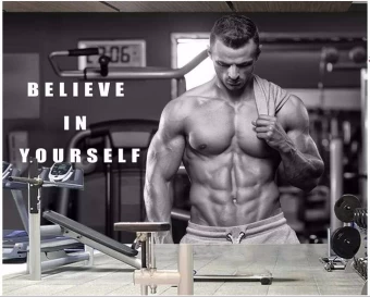 Wallpaper Image Of A Muscle Man In The Gym With A Motivational Quote