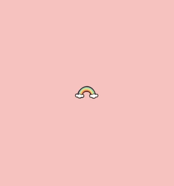 Aesthetic Profile Picture Of Tiny Rainbow Drawing On A Plain Pink Background