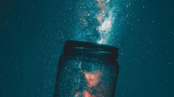 Fascinating Aesthetic Profile Picture Of A Bottle Jar Seemingly Pouring Out Millions Of Dazzling Stars In The Night Sky