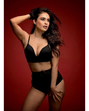 Neha Malik looks ultra glamorous in a black bikini