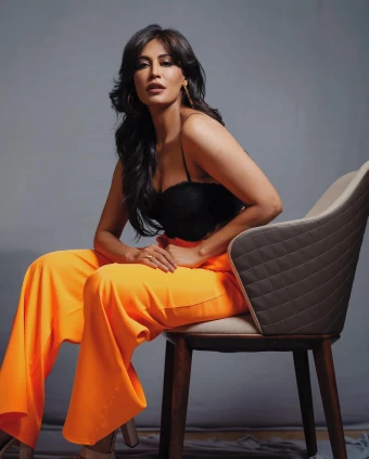 Chitrangada Singh captioned her image Orange you glad to see me?, adding a smiley face and a heart emoji.