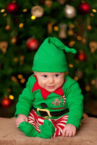 baby boy child christmas costume cute december 4k wallpaper