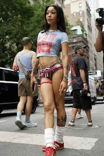 Artist Coi Leray pulled up to the NYC Pride Parade the day before her sold-out Magic Hour tour stop at Barclays Center