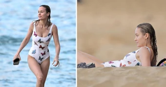 Brie Larson Shows Off Her Beach Body in Butterfly Swimsuit In Hawaii