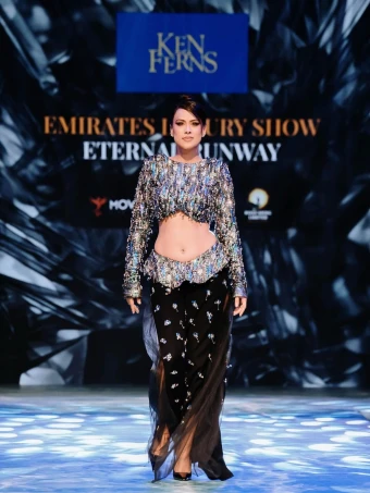 Nia walked the ramp for designer Ken Ferns at the Emirates Luxury Show