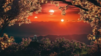 Astronaut Sunset Wallpaper
