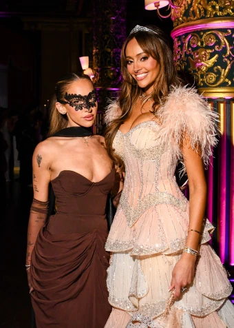 “Next Gen NYC” stars Ariana Biermann and Emira D’Spain celebrate D’Spain’s 30th birthday during a chic masquerade ball at New York City’s Prince George Ballroom