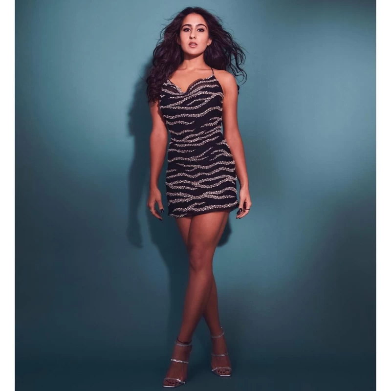 Sara Ali Khan dazzles in a shimmery zebra-print dress