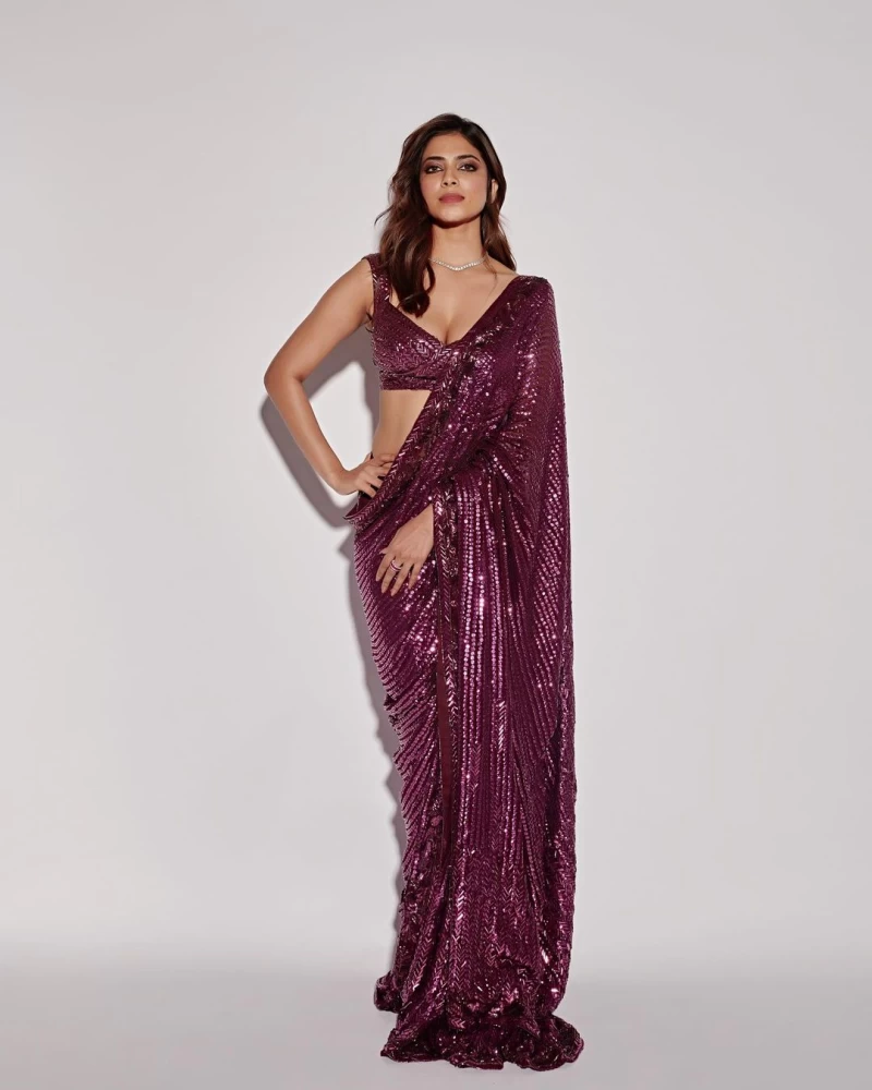 Malavika Mohanan's Saree Swag: The Diva Flaunts Her Curves In A Sequinned Manish Malhotra Saree