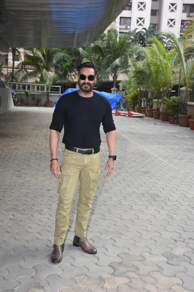 Ajay Devgn spotted during Gangubai Kathiawadi promotions