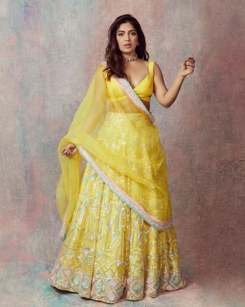 Bhumi Pednekar looks stunning in the yellow lehenga