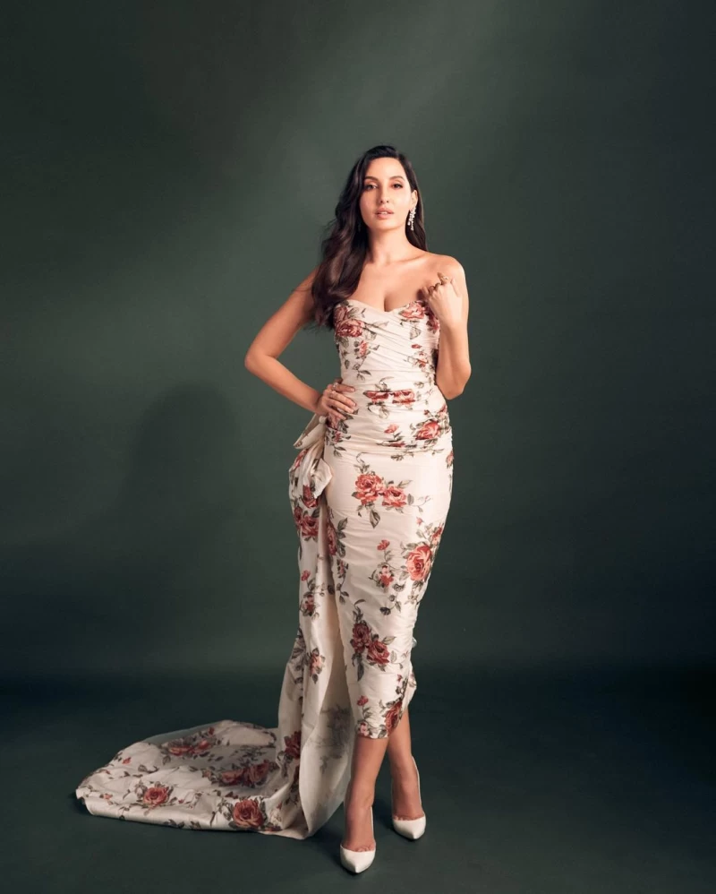 Nora Fatehi paints an elegant picture in the floral dress