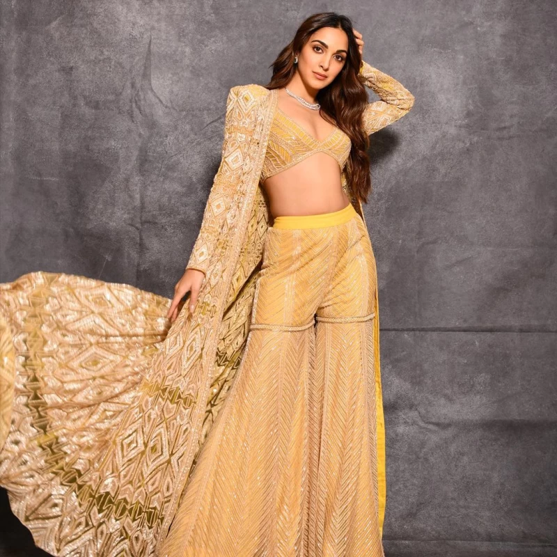 Kiara Advani's embellished yellow sharara set is perfect to ring in the Eid celebrations