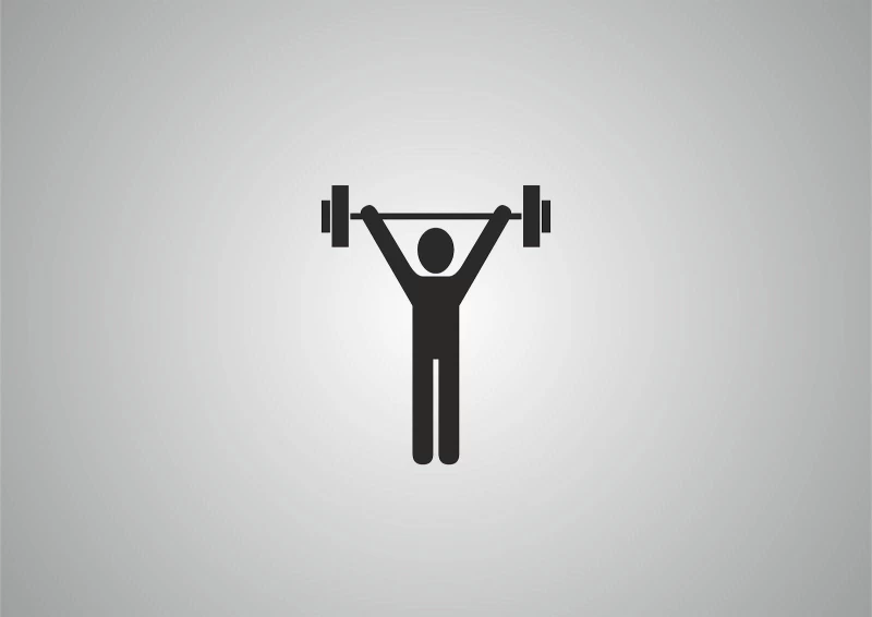 fitness cartoon figure weightlifting