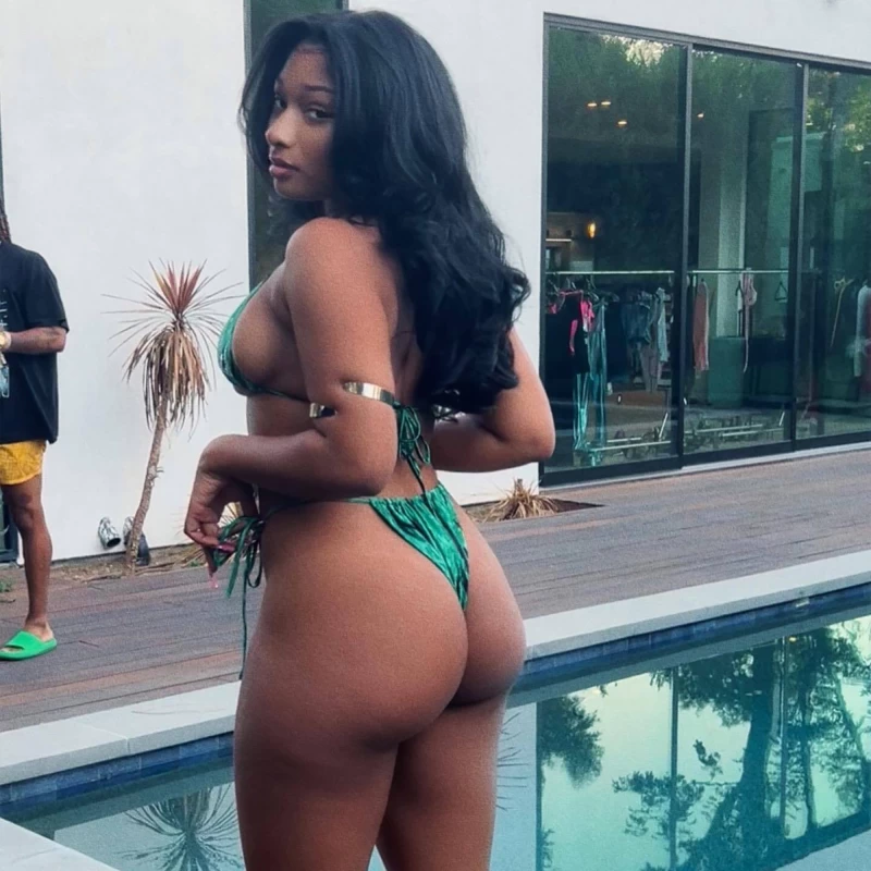 Megan Thee Stallion shows off her booty to promote new music.