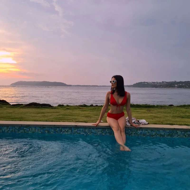 Radhika Madan oozes sexiness in a sexy red bikini