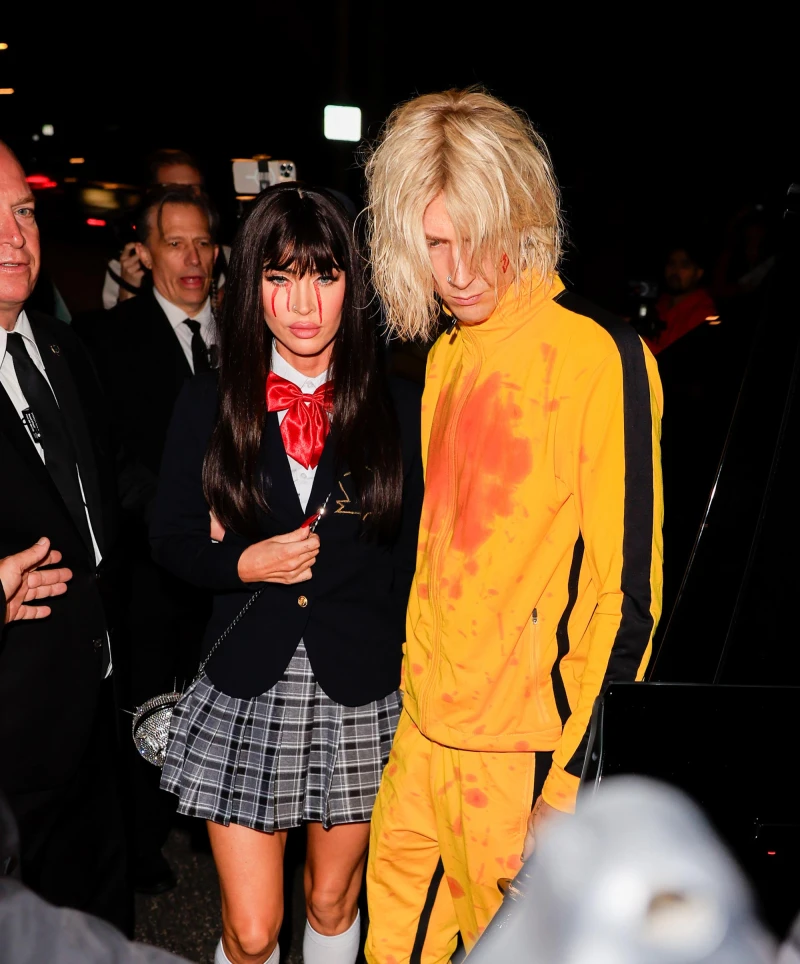 Megan Fox and Machine Gun Kelly dressed as 'Kill Bill' characters as they attended a Casamigos Halloween party.