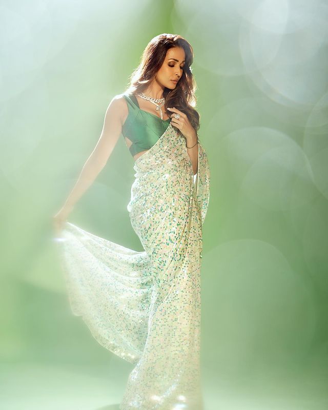 Malaika Arora Is A Dazzling Sight In Sequinned Manish Malhotra Saree, See The Diva's Saree Swag