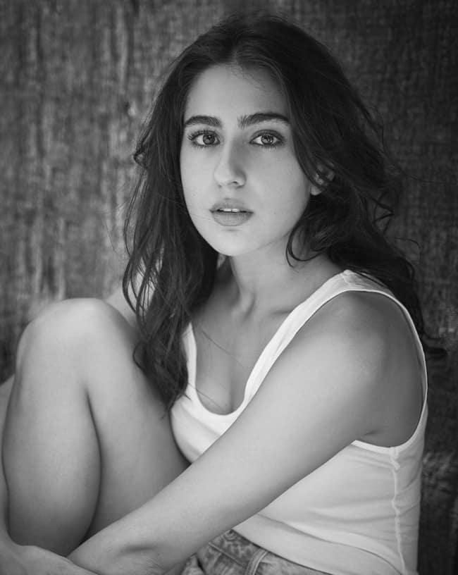 Check out Sara Ali Khan looking absolutely lovely in a basic tank top and denim shorts