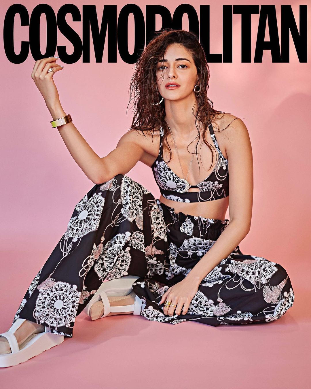 Ananya Panday looks flawless in the printed co-ord set.