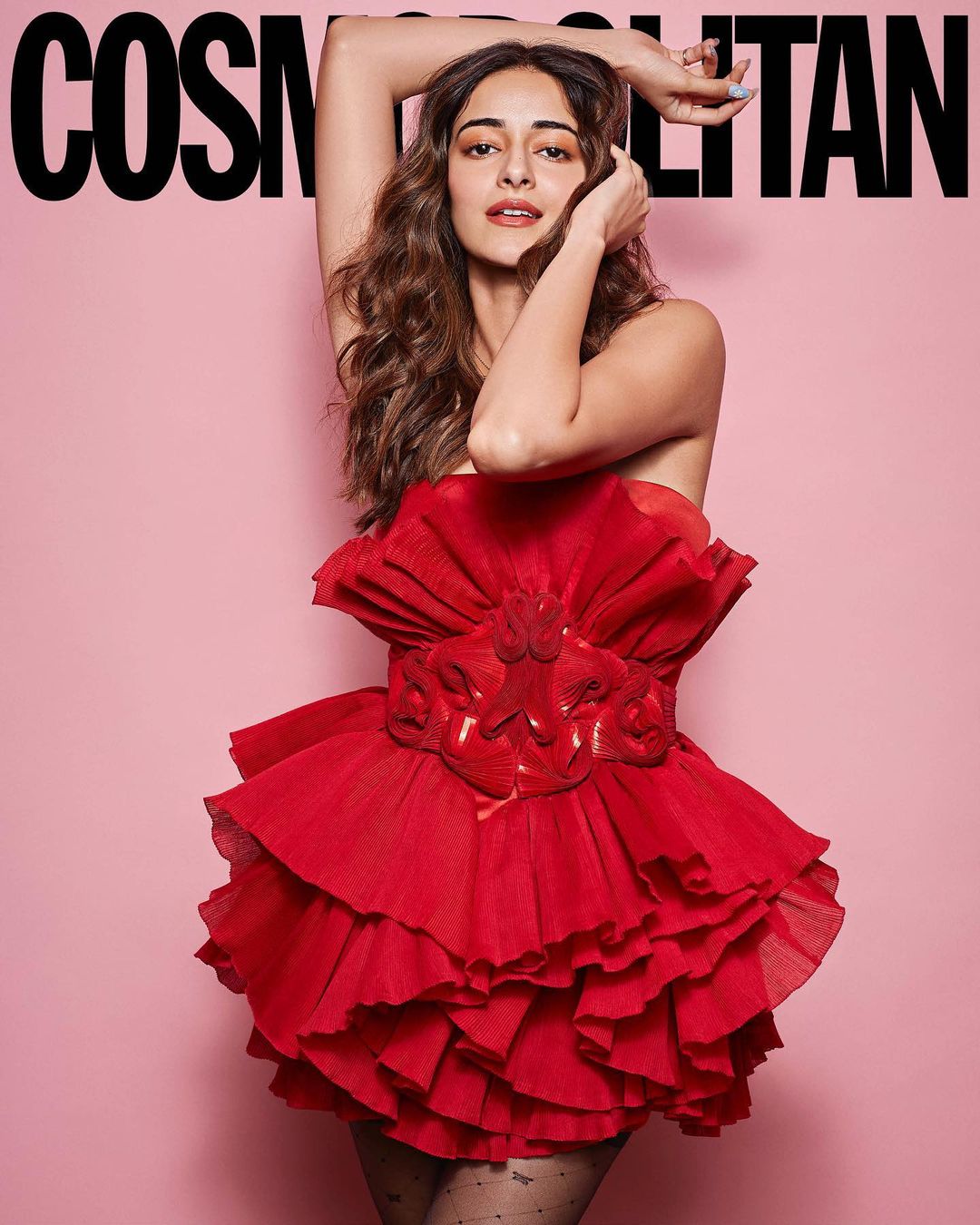 Ananya Panday looks mesmerising in the red skater dress