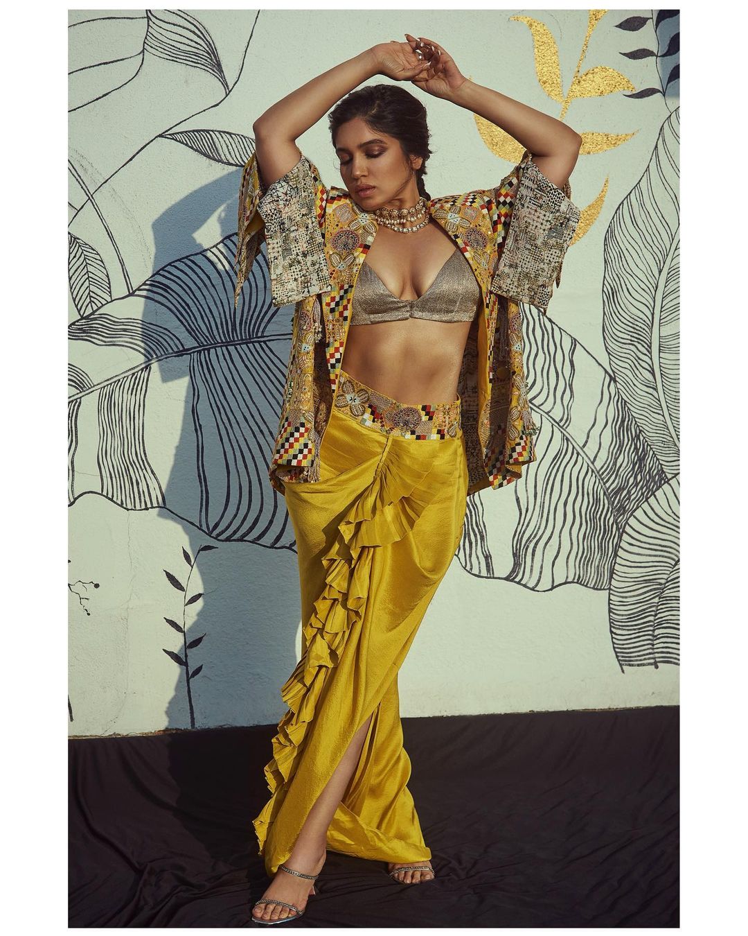 Bhumi Pednekar flaunts her curvaceous figure in the bralette and wrap skirt