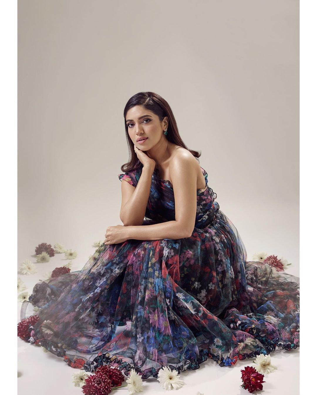 Bhumi Pednekar sits pretty in the floral maxi dress