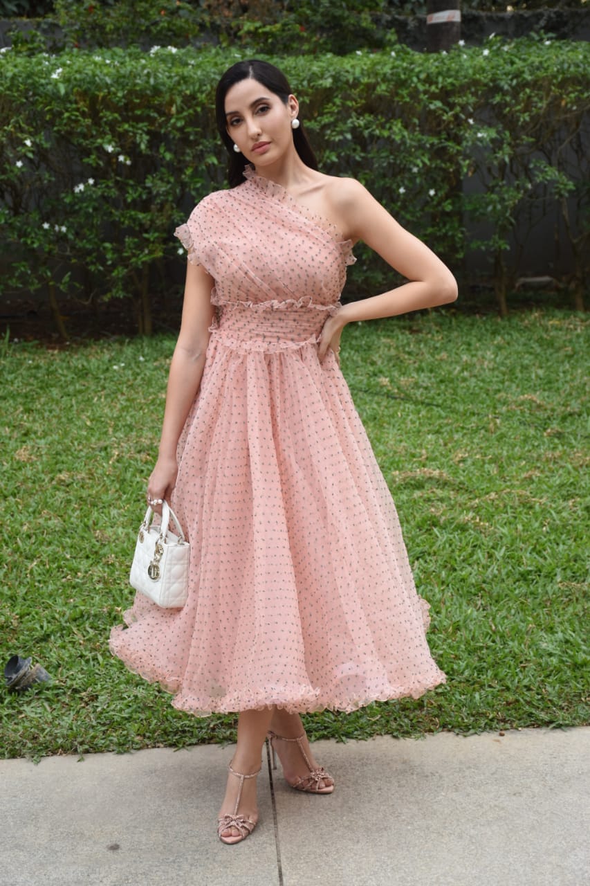 Nora Fatehi gave princess vibes in a polka dot dress