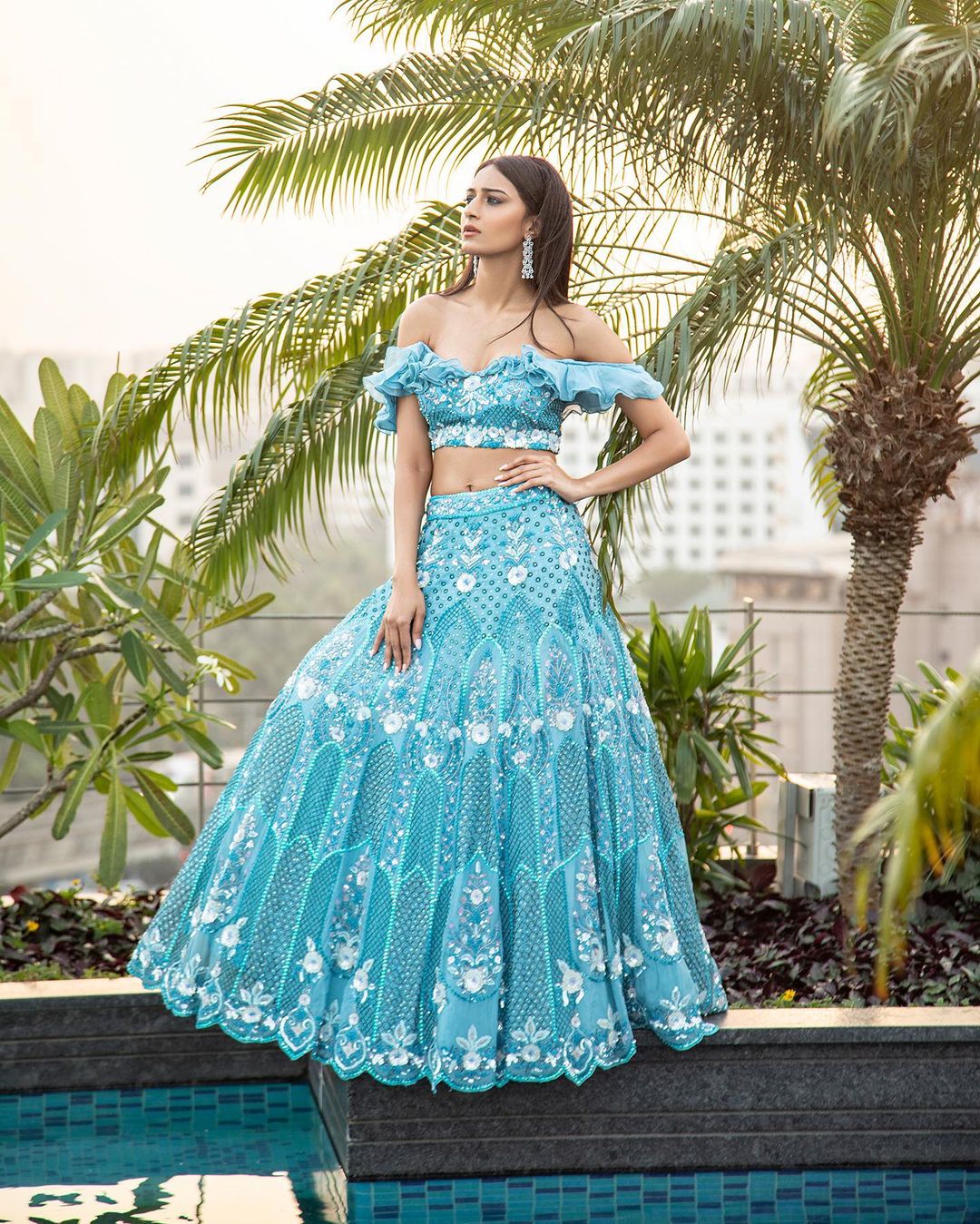 Erica Fernandes is a sight to behold in the blue lehenga
