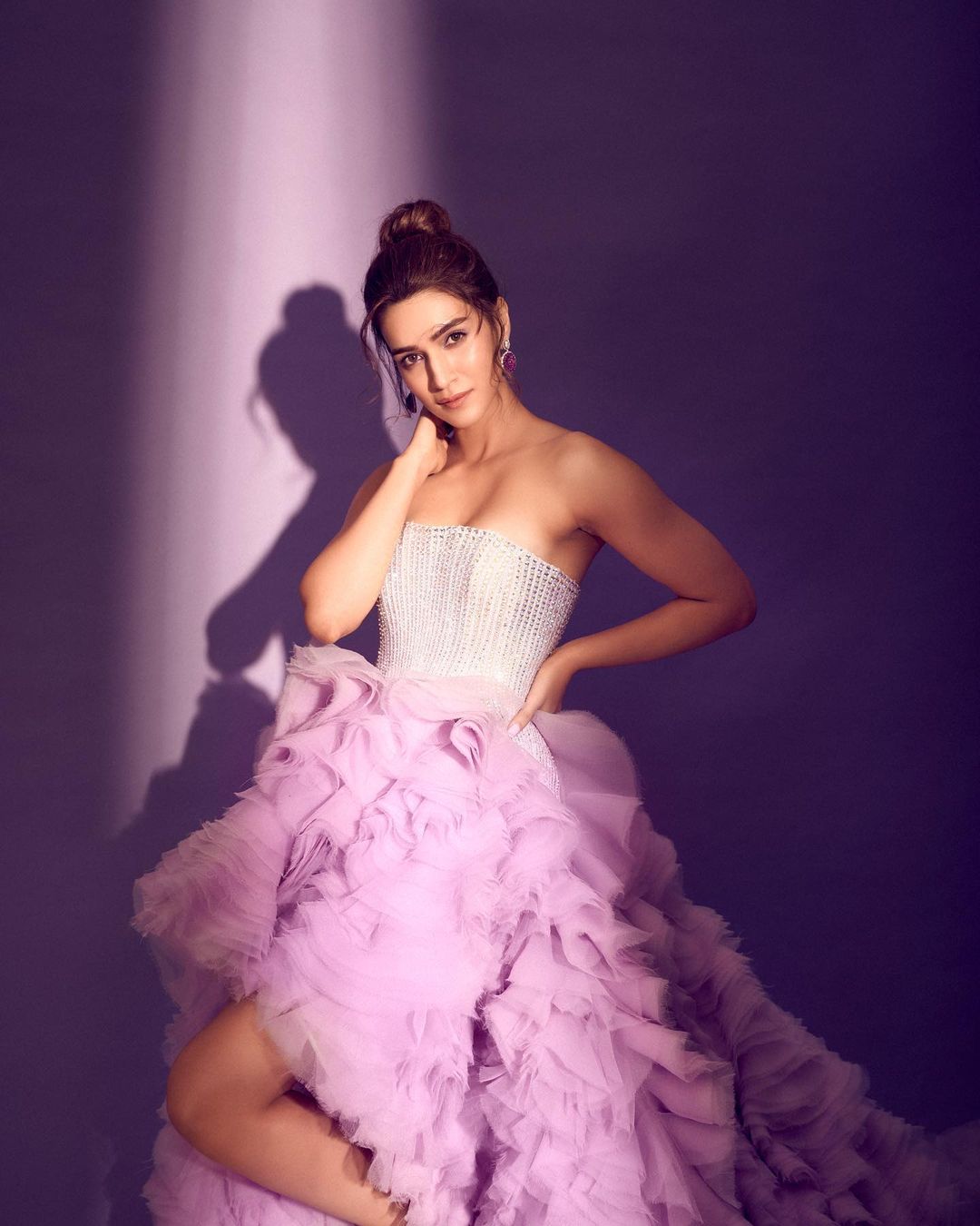 Kriti Sanon compliments the gown with an elegant updo