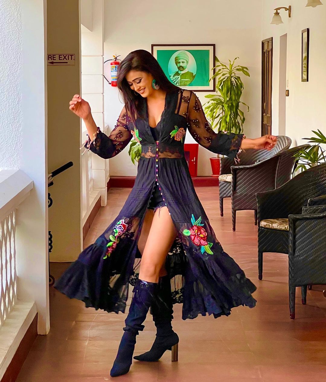 Shweta Tiwari is making heads turn with her latest photoshoot in a black floral dress