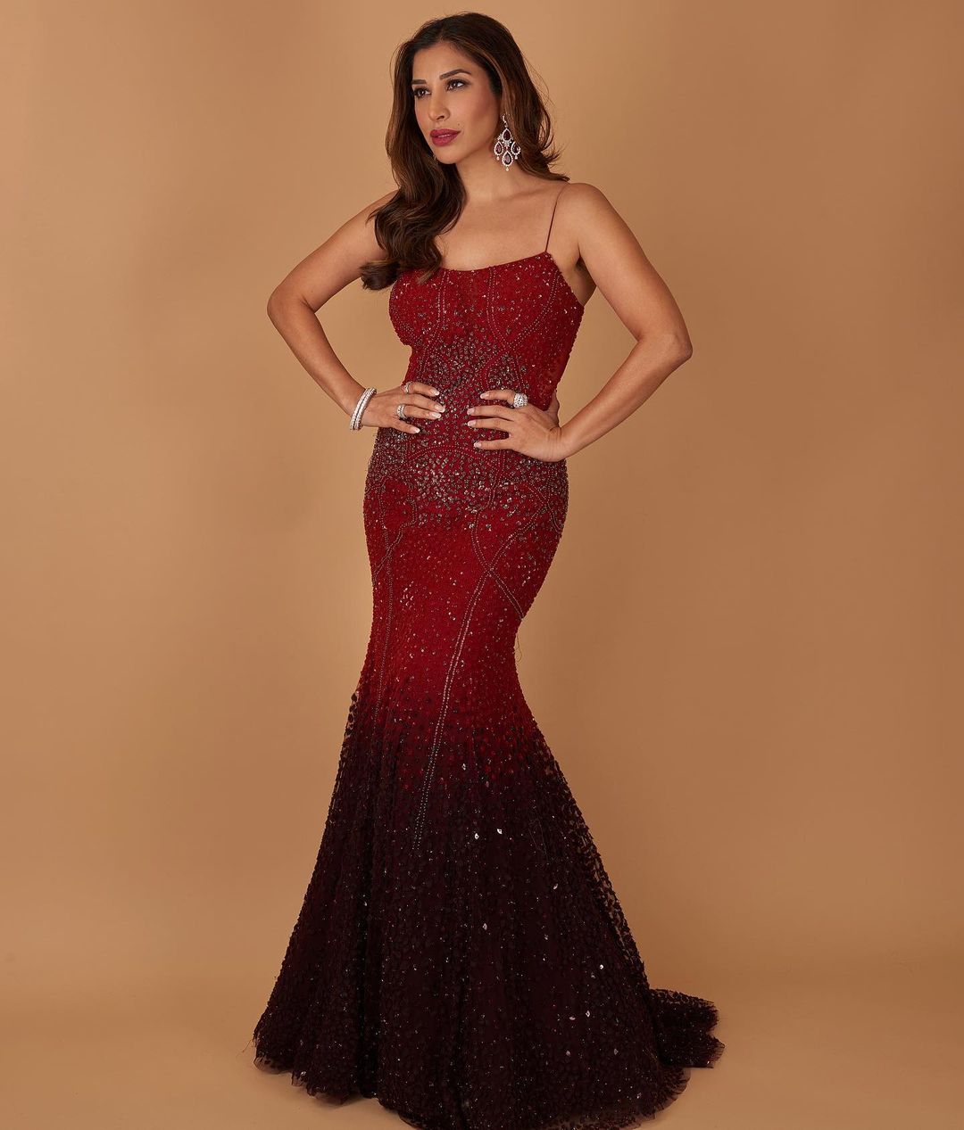 Sophie Choudry flaunts her curvaceous figure in a bodycon gown