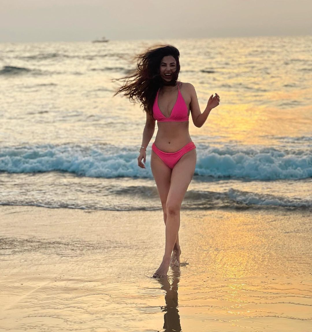 Sonal Chauhan is making heads turn with her sizzling photo in a hot pink bikini.