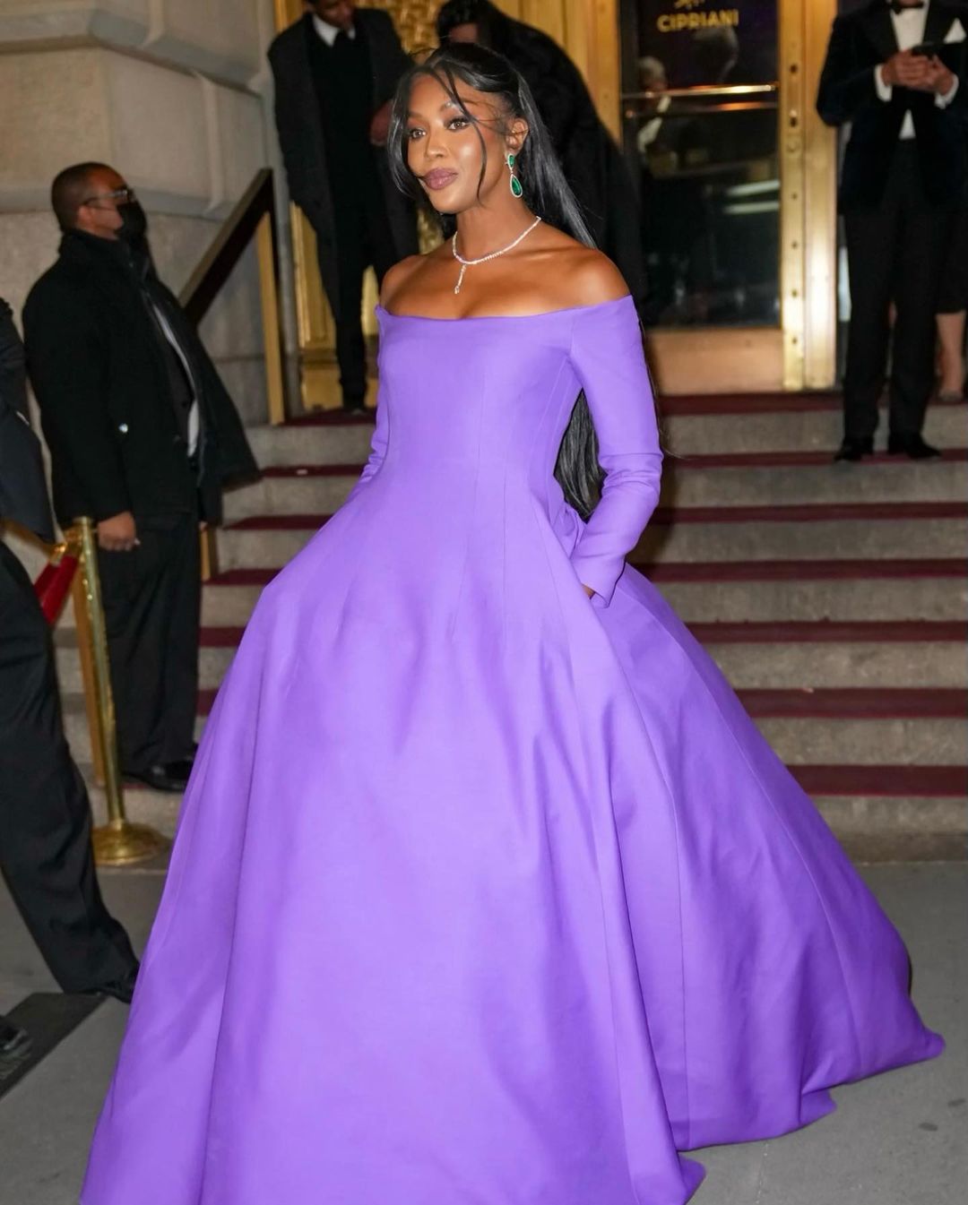 Naomi posted a photo from an award show. The super-model looks stunning in a purple ball gown