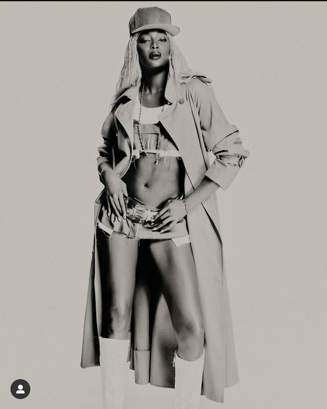 Naomi posted a ravishing black and white photo of herself. She was posing for the W magazine photoshoot