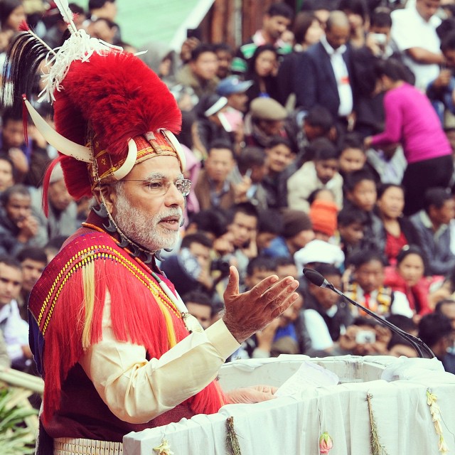 Modi at the Hornbill Festival in Nagaland